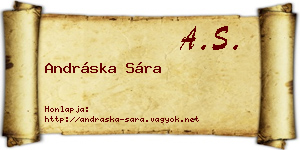 Andráska Sára névjegykártya