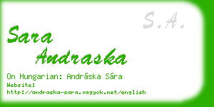 sara andraska business card
